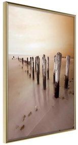 Poster  Breakwater in Sepia  Cornice Quadri Cornice d'oro, Larghezza x Altezza Home decor 20x30