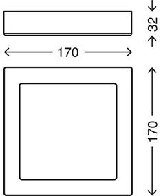 Briloner 7123-014 - FIRE Plafoniera LED LED/12W/230V 3000K 17x17cm
