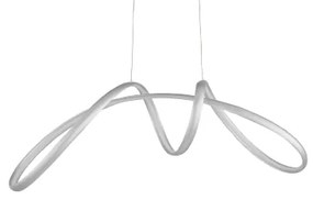 Lampada a sospensione LUMEN a LED in metallo Silver Grande 110 cm