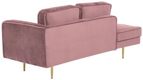 Chaise longue velluto rosa destra MIRAMAS Beliani
