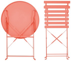 Set da balcone acciaio rosso corallo FIORI Beliani