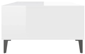 Tavolino Salotto Bianco Lucido 103,5x60x35 cm Legno Multistrato