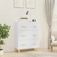 Credenza Bianco Lucido 70x34x90 cm in Legno Multistrato 812156