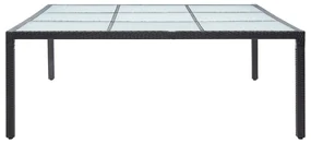 Tavolo da giardino nero 200x200x74 cm in polyrattan