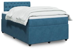 Giroletto A Molle Con Materasso Blu 120x200 Cm İn Velluto /
