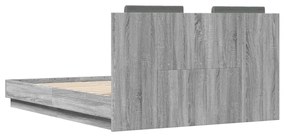 Giroletto Testiera Grigio Sonoma 135x190 cm Legno Multistrato