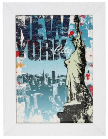 Quadro New York con cornice con argento Miro Silver, 70x70 cm