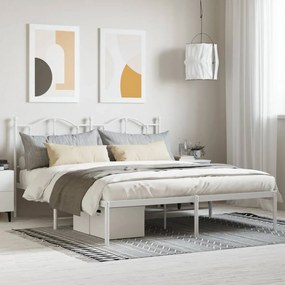 Giroletto Con Testiera Metallo Bianco 160x200 Cm /