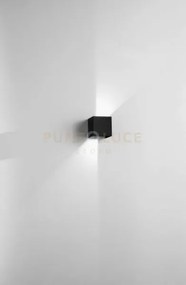 Applique cube 3000k 10w 720lm nero 10x10cm ip65