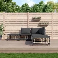 Set Divani da Giardino 5 pz con Cuscini Antracite in Polyrattan 3186761