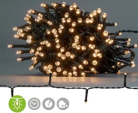 Nedis CLBO192 - Catena luminosa LED 192xLED/7 funzioni/3xAA 14,9m IP44 bianco caldo