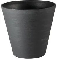 Vaso per rinvaso nero con bordo arrotondato