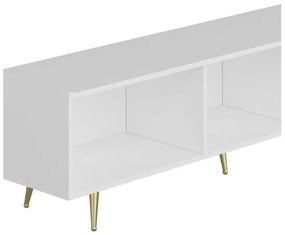 Mobile porta tv 180 cm con inserti dorati bianco serigrafato Jose