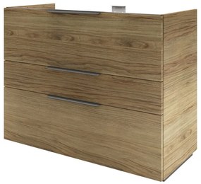 Mobile da bagno a terra L 105 x H 84 x P 48 cm rovere miele, 3 cassetti SENSEA Neo Line, Maniglie acquistabili separatamente