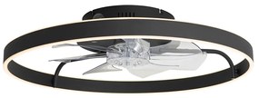 Ventilatore da soffitto nero 70 cm con LED dimmerabile e telecomando - Maddy