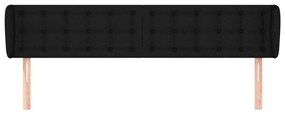 Testiera ad orecchio nera 203x23x78/88 cm in tessuto