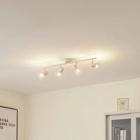 Plafoniera Lindby Piena, beige, a 4 luci, metallo, 70 cm