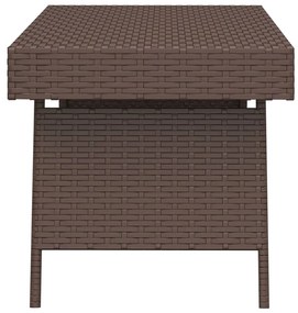 Tavolino pieghevole marrone 60x40x38 cm in polyrattan