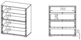 Armadietto SARPA 96x86 cm bianco/marrone