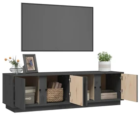 Mobile porta tv grigio 140x40x40 cm in legno massello di pino