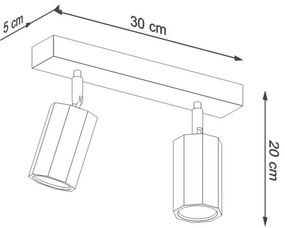 Sollux SL.1029 - Faretto ZEKE 2xGU10/40W/230V quercia