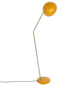 Lampada da terra retrò gialla con bronzo - Milou