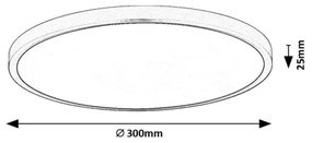 Rabalux 71072 - Plafoniera LED PAULOS LED/24W/230V 4000K diametro 30 cm nero