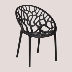Confezione da 4 sedie da giardino impilabili Ores Nero Carbone - Sklum