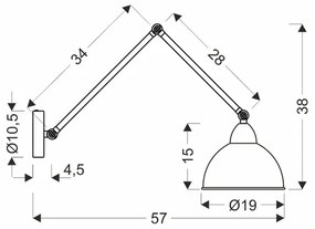 Applique TRUCK 1xE27/40W/230V oro/nero
