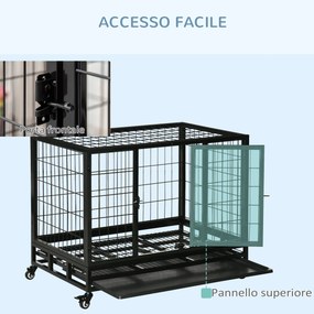 Box per Cani da Interno Esterno con Rotelle 92×62×75 cm...