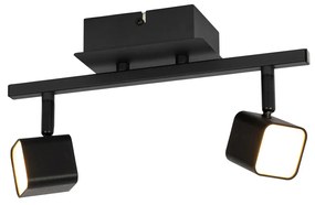 Plafoniera moderna nera con LED 2 luci - Nola