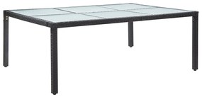 Tavolo da Pranzo da Giardino Nero 200x150x74 cm in Polyrattan