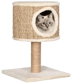 Albero per gatti con casetta e palo tiragraffi 52 cm in giunco
