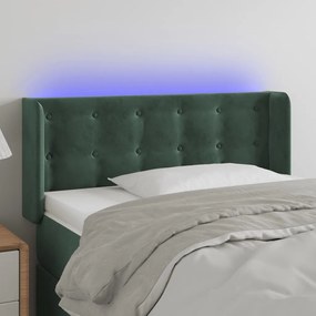 Testiera A Led Verde Scuro 83x16x78/88 Cm İn Velluto /