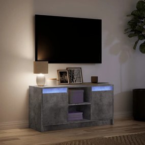 Mobile porta tv con led grigio cemento 100x34x50 cm truciolato