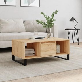 Tavolino Salotto Rovere Sonoma 90x50x36,5 Cm Legno Multistrato /