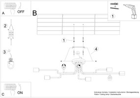 Sollux SL.1444 - Lampadario a plafone VECTOR 8xE27/15W/230V bianco