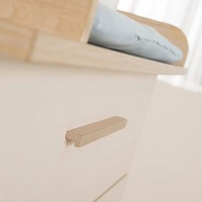Cassettiera per bambini color crema/di colore naturale con effetto rovere con fasciatoio 110x98x75 cm Sidney – Roba