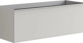 Mobile da bagno sospeso sotto lavabo Pixel frame 2 cassetti L 120 x H 40 x P 45.5 cm grigio pastello laccato opaco, con maniglia alluminio brillante