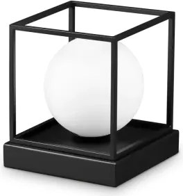 Lingotto lampada da tavolo 1 luce attacco g9 nero sfera bianca lamp...