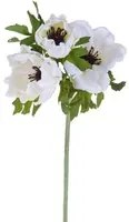 Set 8 Fiori Artificiali di Anemone Composta da 3 Fiori Altezza 46 cm Bianco