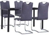 Set Sala da Pranzo 5 pz in Similpelle Scamosciata Grigio 3053040