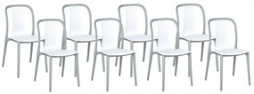 Set di 8 sedie da giardino bianco e grigio SPEZIA Beliani