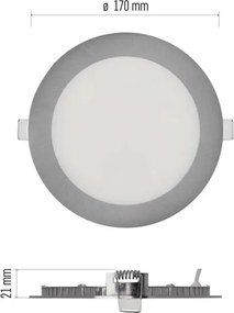 Faretto da incasso LED NEXXO LED/12,5W/230V 3000/3500/4000K argento Ø 17 cm