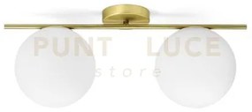 Jugen lampadario da soffitto 2 luci oro spazzolato e bianco attacco...