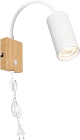 Brilagi - Lampada da parete flessibile SELE 1xGU10/30W/230V bianco/decor rovere