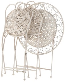 Set da balcone di un tavolo e due sedie beige/bianco sporco TRIESTE Beliani
