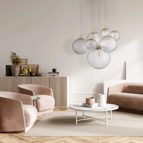 TK Lighting Lampada a sospensione Cadix in vetro, 7 luci