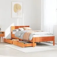 Letto senza Materasso Marrone Cera 100x200 cm in Legno di Pino 3301757