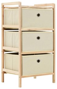 Scaffale Con 3 Cesti İn Tessuto İn Legno Di Cedro Beige /